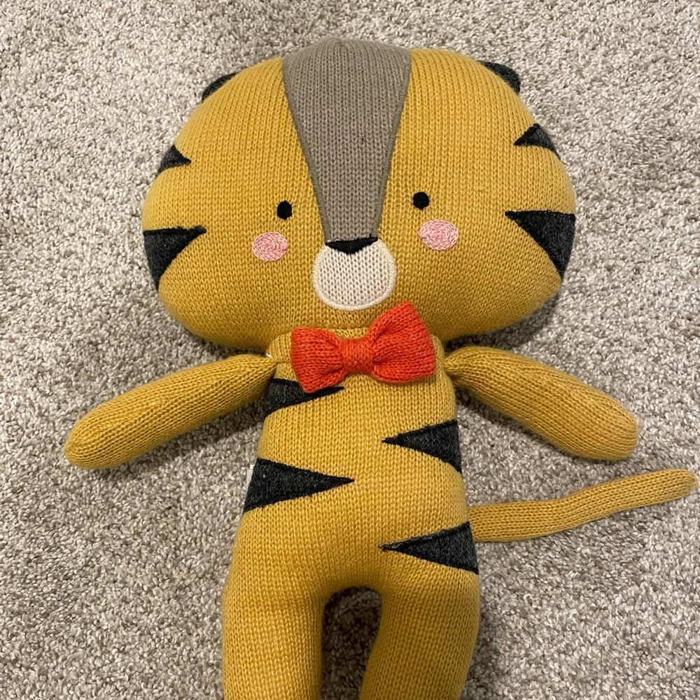 Anthropologie LAUVELY TIGER 12" Knit Plush Circus Laura Cima Stuffed Animal. New
